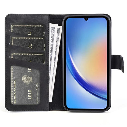 For Samsung Galaxy A35 5G PU Leather Case Color Splicing Shockproof Card Slots Phone Cover