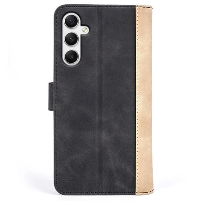 For Samsung Galaxy A35 5G PU Leather Case Color Splicing Shockproof Card Slots Phone Cover