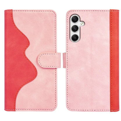 For Samsung Galaxy A35 5G PU Leather Case Color Splicing Shockproof Card Slots Phone Cover
