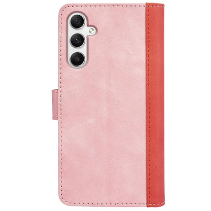 For Samsung Galaxy A35 5G PU Leather Case Color Splicing Shockproof Card Slots Phone Cover