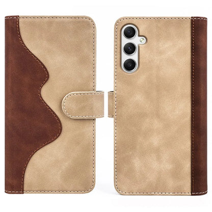 For Samsung Galaxy A35 5G PU Leather Case Color Splicing Shockproof Card Slots Phone Cover