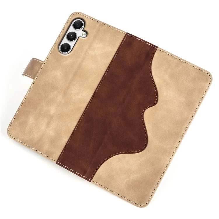 For Samsung Galaxy A35 5G PU Leather Case Color Splicing Shockproof Card Slots Phone Cover