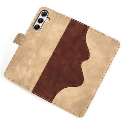 For Samsung Galaxy A35 5G PU Leather Case Color Splicing Shockproof Card Slots Phone Cover