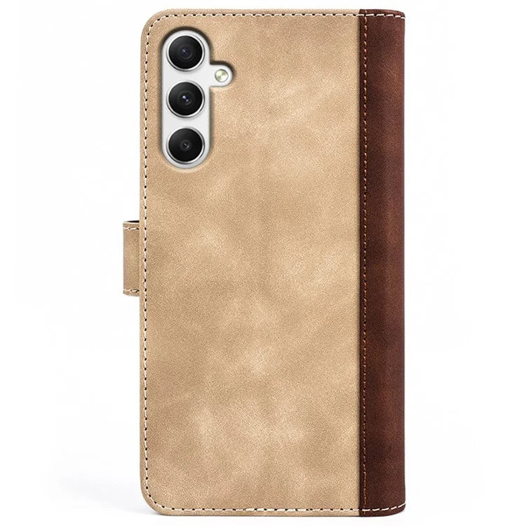 For Samsung Galaxy A35 5G PU Leather Case Color Splicing Shockproof Card Slots Phone Cover