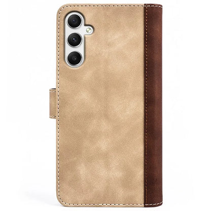 For Samsung Galaxy A35 5G PU Leather Case Color Splicing Shockproof Card Slots Phone Cover