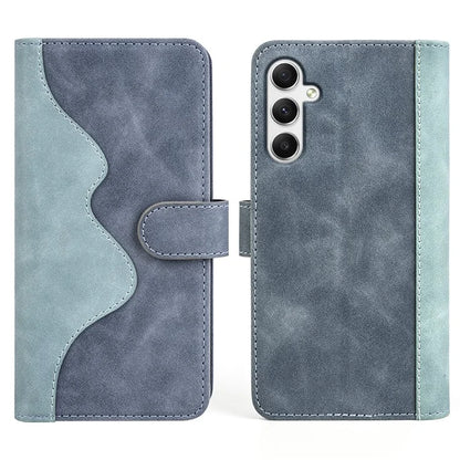 For Samsung Galaxy A35 5G PU Leather Case Color Splicing Shockproof Card Slots Phone Cover