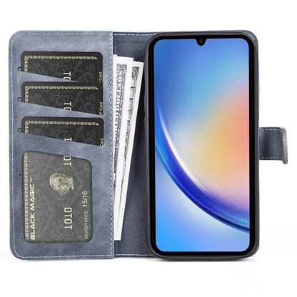 For Samsung Galaxy A35 5G PU Leather Case Color Splicing Shockproof Card Slots Phone Cover