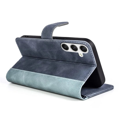 For Samsung Galaxy A35 5G PU Leather Case Color Splicing Shockproof Card Slots Phone Cover