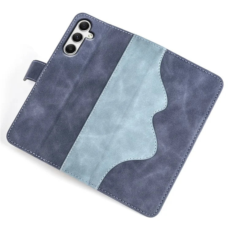 For Samsung Galaxy A35 5G PU Leather Case Color Splicing Shockproof Card Slots Phone Cover