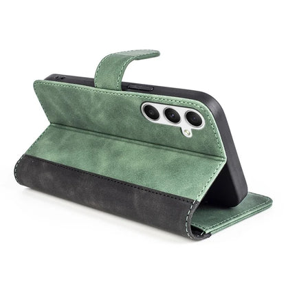 For Samsung Galaxy A35 5G PU Leather Case Color Splicing Shockproof Card Slots Phone Cover