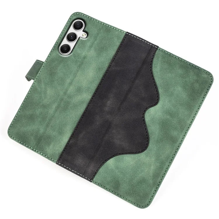 For Samsung Galaxy A35 5G PU Leather Case Color Splicing Shockproof Card Slots Phone Cover
