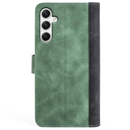 For Samsung Galaxy A35 5G PU Leather Case Color Splicing Shockproof Card Slots Phone Cover