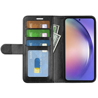 For Samsung Galaxy A55 5G Flip PU Leather Case Wallet Phone Cover Crazy Horse Texture