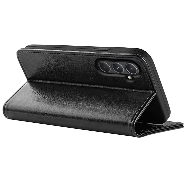 For Samsung Galaxy A55 5G Flip PU Leather Case Wallet Phone Cover Crazy Horse Texture
