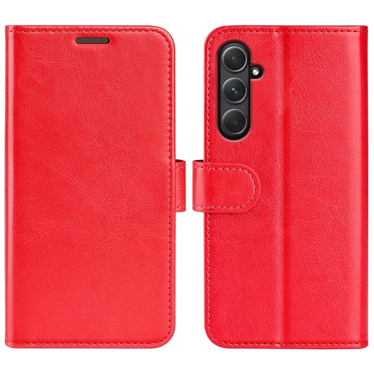 For Samsung Galaxy A55 5G Flip PU Leather Case Wallet Phone Cover Crazy Horse Texture