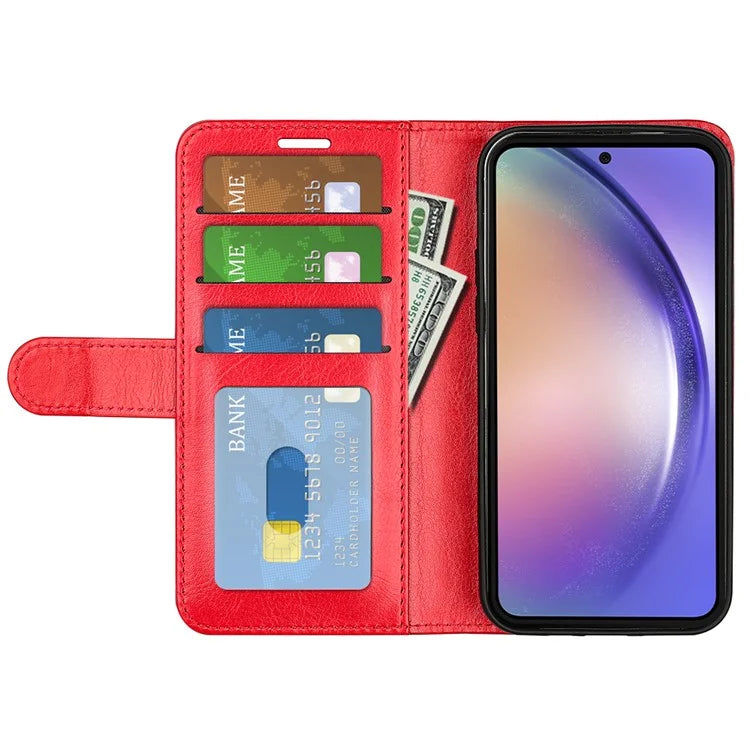 For Samsung Galaxy A55 5G Flip PU Leather Case Wallet Phone Cover Crazy Horse Texture