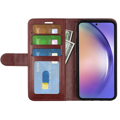 For Samsung Galaxy A55 5G Flip PU Leather Case Wallet Phone Cover Crazy Horse Texture