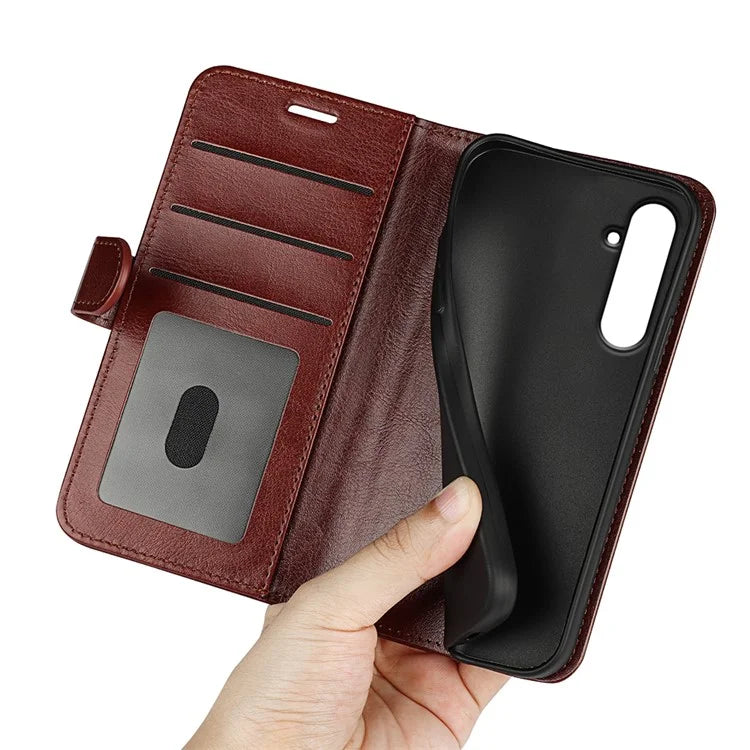 For Samsung Galaxy A55 5G Flip PU Leather Case Wallet Phone Cover Crazy Horse Texture