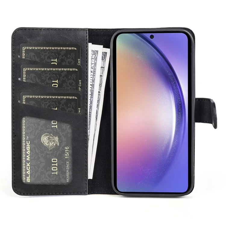 For Samsung Galaxy A55 5G Case PU Leather+TPU Color Splicing Phone Wallet Cover
