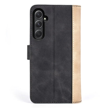 For Samsung Galaxy A55 5G Case PU Leather+TPU Color Splicing Phone Wallet Cover