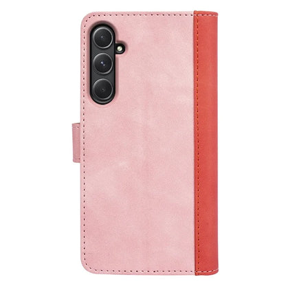For Samsung Galaxy A55 5G Case PU Leather+TPU Color Splicing Phone Wallet Cover