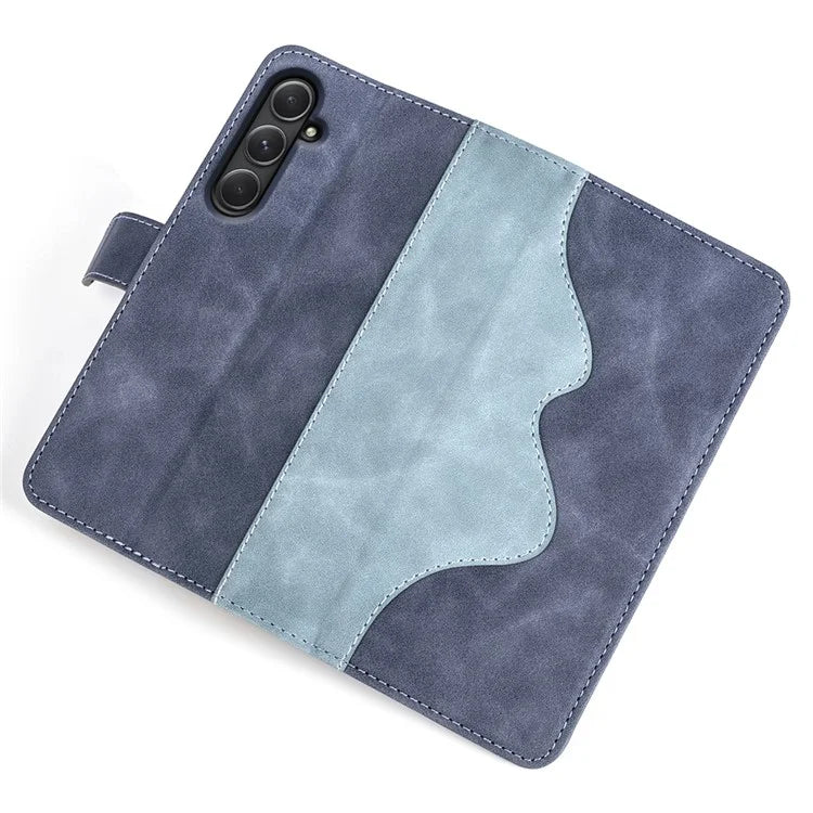 For Samsung Galaxy A55 5G Case PU Leather+TPU Color Splicing Phone Wallet Cover