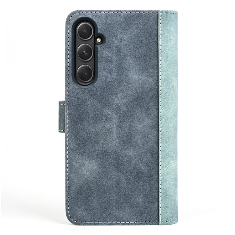 For Samsung Galaxy A55 5G Case PU Leather+TPU Color Splicing Phone Wallet Cover