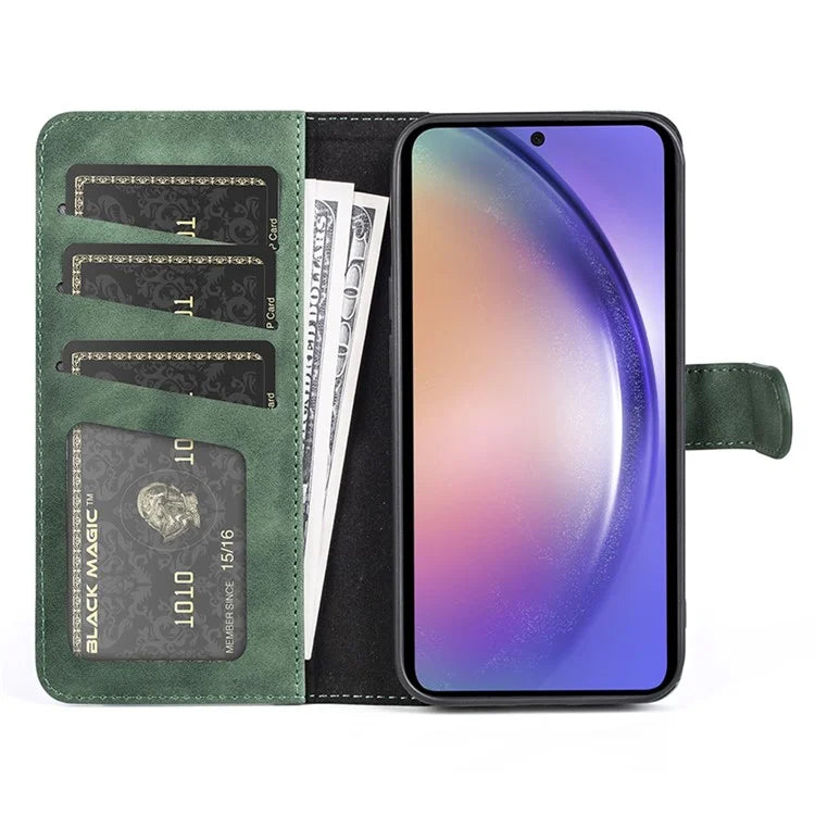 For Samsung Galaxy A55 5G Case PU Leather+TPU Color Splicing Phone Wallet Cover