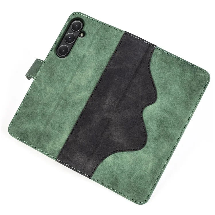 For Samsung Galaxy A55 5G Case PU Leather+TPU Color Splicing Phone Wallet Cover