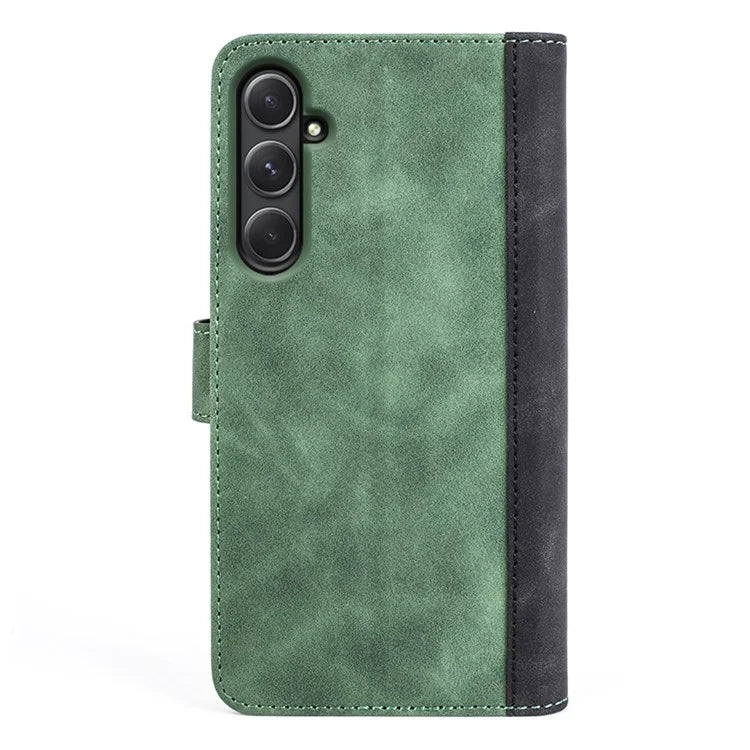 For Samsung Galaxy A55 5G Case PU Leather+TPU Color Splicing Phone Wallet Cover