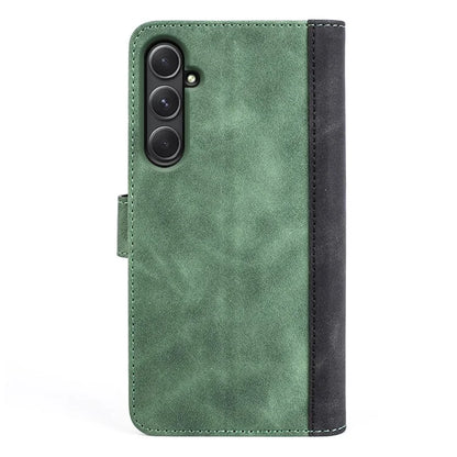 For Samsung Galaxy A55 5G Case PU Leather+TPU Color Splicing Phone Wallet Cover