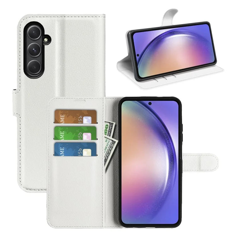 For Samsung Galaxy A55 5G Leather Litchi Texture Case Flip Wallet Phone Cover