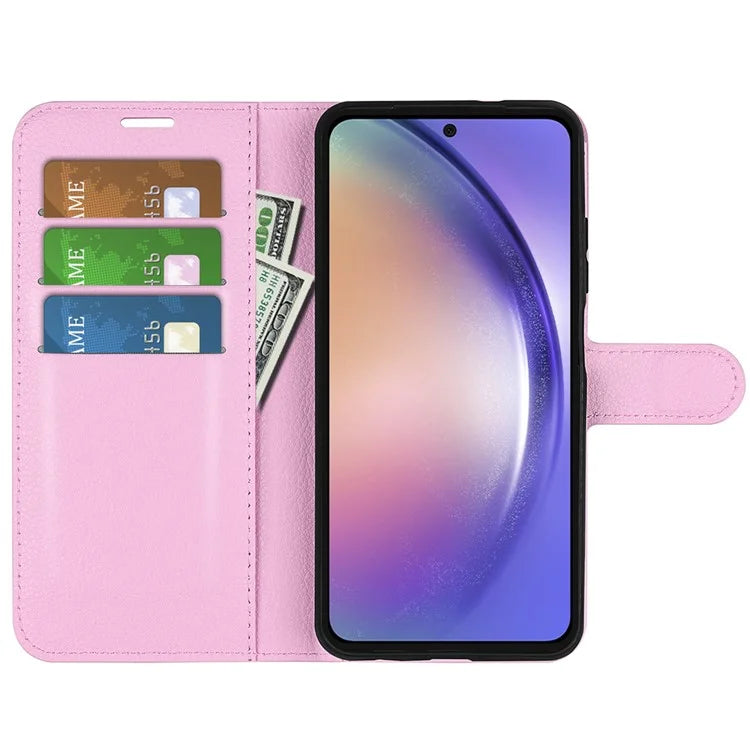 For Samsung Galaxy A55 5G Leather Litchi Texture Case Flip Wallet Phone Cover