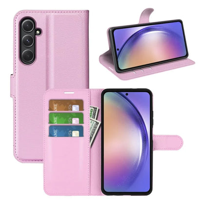For Samsung Galaxy A55 5G Leather Litchi Texture Case Flip Wallet Phone Cover