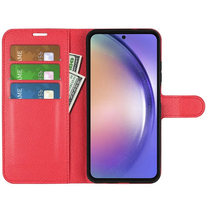 For Samsung Galaxy A55 5G Leather Litchi Texture Case Flip Wallet Phone Cover