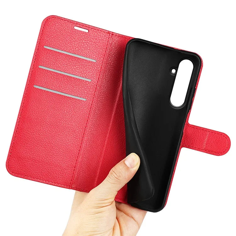 For Samsung Galaxy A55 5G Leather Litchi Texture Case Flip Wallet Phone Cover