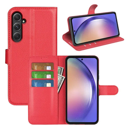 For Samsung Galaxy A55 5G Leather Litchi Texture Case Flip Wallet Phone Cover