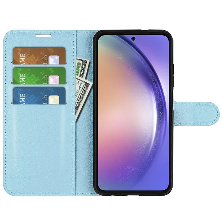 For Samsung Galaxy A55 5G Leather Litchi Texture Case Flip Wallet Phone Cover