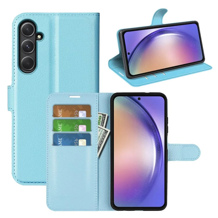 For Samsung Galaxy A55 5G Leather Litchi Texture Case Flip Wallet Phone Cover