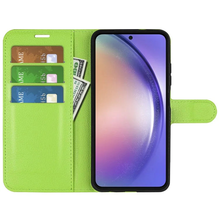 For Samsung Galaxy A55 5G Leather Litchi Texture Case Flip Wallet Phone Cover