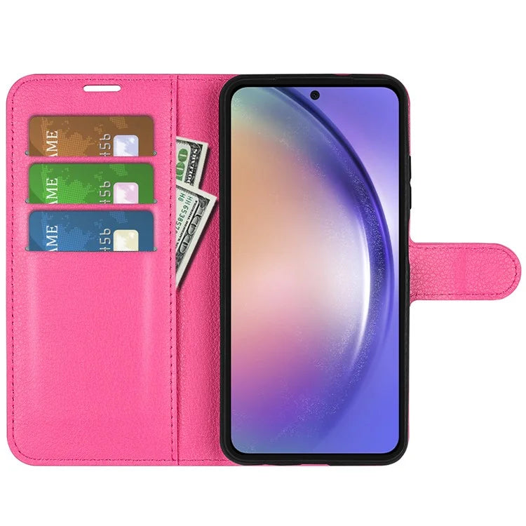 For Samsung Galaxy A55 5G Leather Litchi Texture Case Flip Wallet Phone Cover