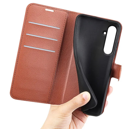 For Samsung Galaxy A55 5G Leather Litchi Texture Case Flip Wallet Phone Cover