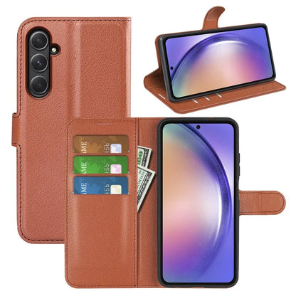 For Samsung Galaxy A55 5G Leather Litchi Texture Case Flip Wallet Phone Cover