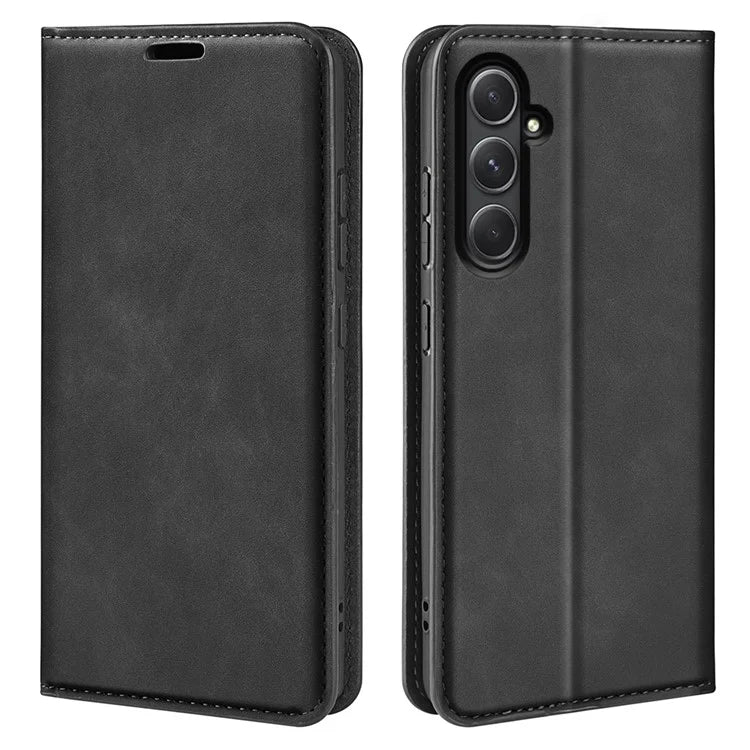 For Samsung Galaxy A55 5G Phone Case Leather Folio Flip Cover Magnetic Absorption