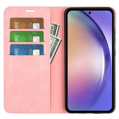 For Samsung Galaxy A55 5G Phone Case Leather Folio Flip Cover Magnetic Absorption