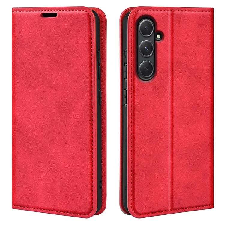 For Samsung Galaxy A55 5G Phone Case Leather Folio Flip Cover Magnetic Absorption