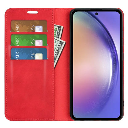 For Samsung Galaxy A55 5G Phone Case Leather Folio Flip Cover Magnetic Absorption