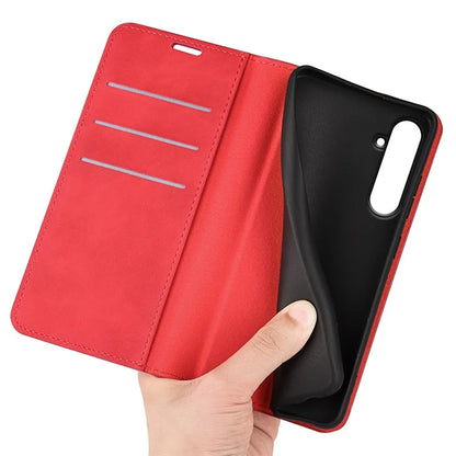 For Samsung Galaxy A55 5G Phone Case Leather Folio Flip Cover Magnetic Absorption