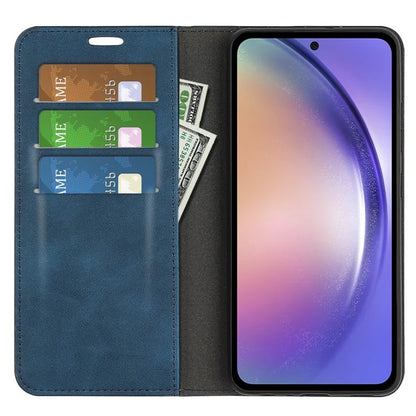 For Samsung Galaxy A55 5G Phone Case Leather Folio Flip Cover Magnetic Absorption