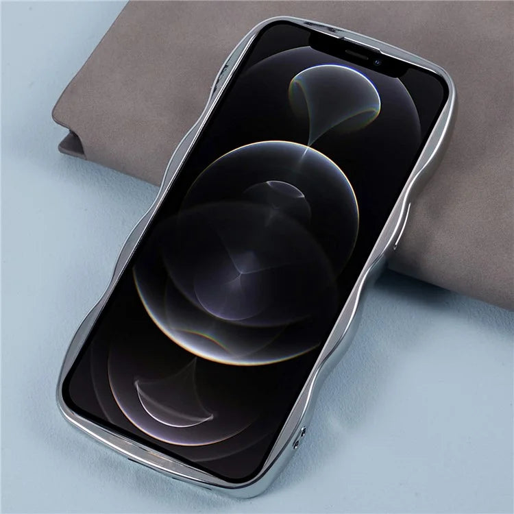 HYT Series For iPhone 12 Pro Wavy Edge Case TPU Electroplating Phone Cover Makeup Mirror